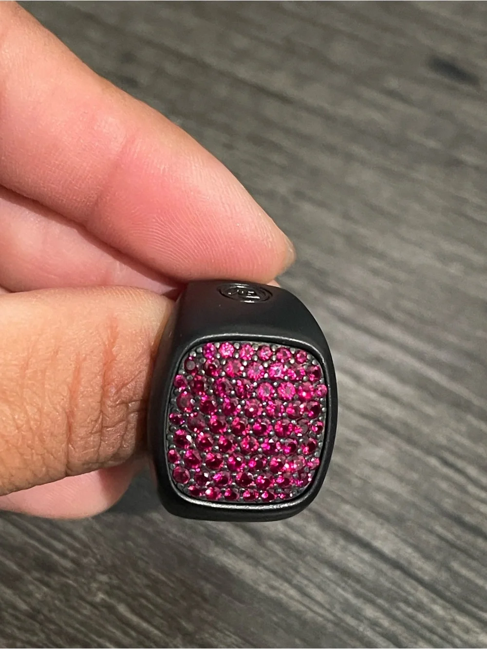 David Yurman Rubies Black Titanium Ring size 9.5